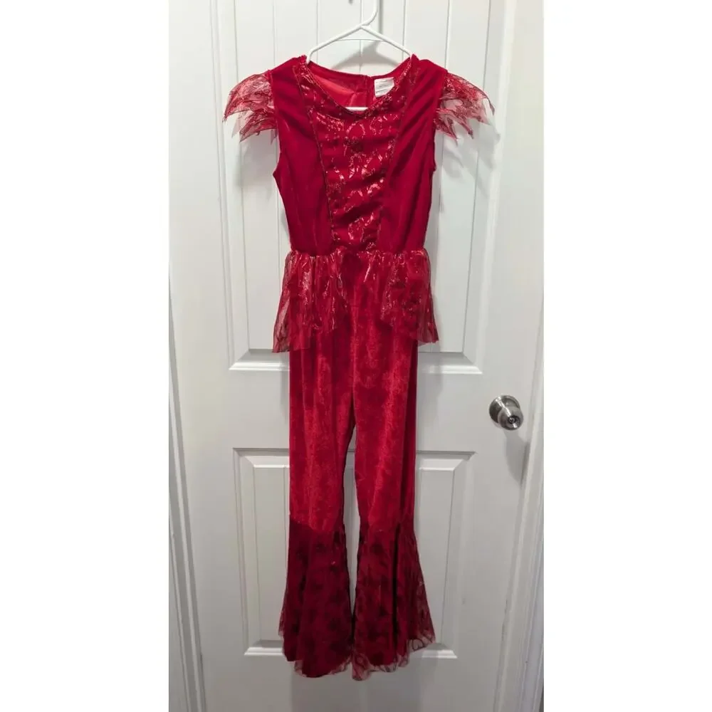 Spirit Halloween Kids Diva Devil Red Flared Jumpsuit Costume Size L